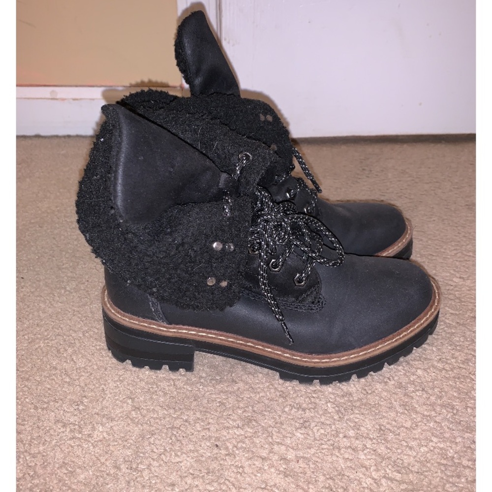 Black combat boots
